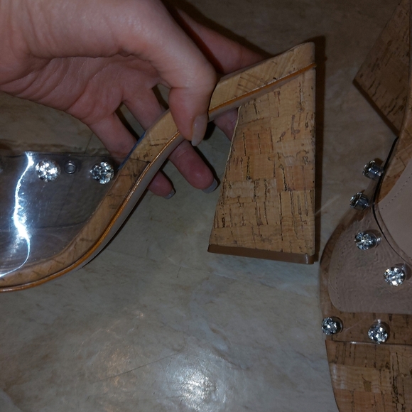 SCHUTZ Clear and Tan Sandals - Picture 4 of 5